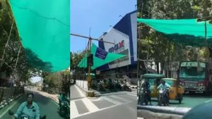 మండుటెండల్లో కూల్ ఐడియా: ట్రాఫిక్ సిగ్నల్స్ వద్ద అలా; రేవంత్ రెడ్డికి విజ్ఞప్తి