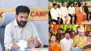 పీఏ కూతురు వివాహానికి హాజరైన సీఎం రేవంత్ రెడ్డి