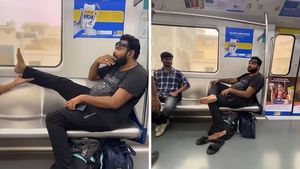 హైదరాబాద్ మెట్రోలో విండో స్క్రీన్‌పై కాళ్లు పెట్టిన ప్రయాణికుడికి షాక్, కేసు నమోదు, జరిమానా!