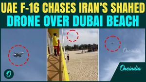 ON CAM: UAE F-16 HUNTS, BLASTS Iran’s Shahed Drone Over Al Mamzar Beach | Dramatic Mid-Air Kill
