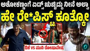 A heated clash between D. K. Shivakumar and Munirathna created chaos in the Assembly