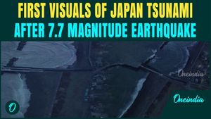 First Dramatic Visuals of Japan Tsunami: Waves SURGE in Tomakomai After Huge 7.7 quake Jolts Nation