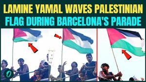 Lamine Yamal WAVES Palestine Flag During Barca’s Parade, Fans DIVIDED As Viral VIDEO Sparks Row