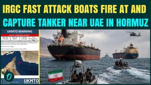 Iran BOMBS, Seizes Vessel in Hormuz Near UAE| IRGC’s CHILLING Hormuz Move as Trump Meets Xi in China