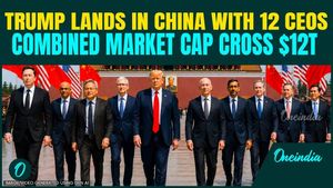 Trump STEPS ON Chinese Soil With 12 of American Top CEOs; Musk, Nvidia’s Huang, Cook To Discuss AI