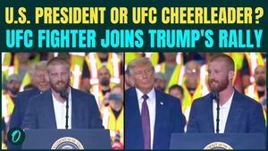 Trump JOINED By UFC Penn State Legend Bo Nickal On Stage, U.S President Or UFC Cheerleader?