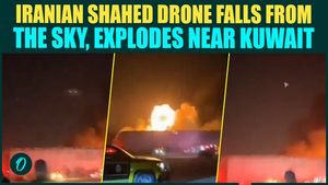 Iran BOMBS Kuwait RAW FOOTAGE: Iranian Shahed Drone FALLS From Sky, Slams US Base in Kuwait