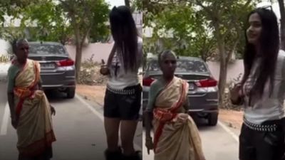 बुजुर्ग महिला ने इन्फ्लुएंसर की सरेआम लगाई फटकार, Viral Videoं ने सोशल मीडिया पर काटा गदर