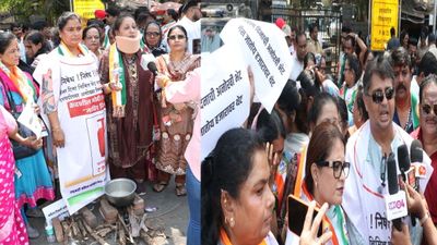 गैस सिलेंडर की बढ़ी कीमत के विरोध में  NCP ने किया चूल्हा जलाओ आंदोलन, नेताओं ने सड़क पर पकाया खाना