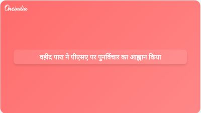 पीडीपी विधायक वहीद पारा ने जम्मू-कश्मीर में सार्वजनिक सुरक्षा अधिनियम के दुरुपयोग पर पुनर्विचार का आग्रह किया
