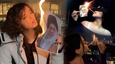 Iran Protest: ईरानी लड़कियों ने खास अंदाज में किया मुल्ला शासन का विरोध, खामेनेई की फोटो से सुलगाई सिगरेट