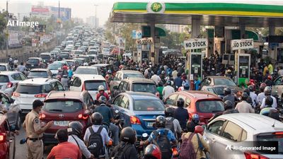 Fuel Panic: हैदराबाद में पेट्रोल पंपों पर लंबी कतारें, ट्रैफिक जाम से शहर बेहाल, प्रशासन ने जारी किया अलर्ट