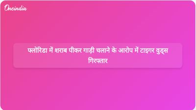 फ्लोरिडा में कार दुर्घटना के बाद शराब पीकर गाड़ी चलाने के संदेह में टाइगर वुड्स को गिरफ्तार किया गया।