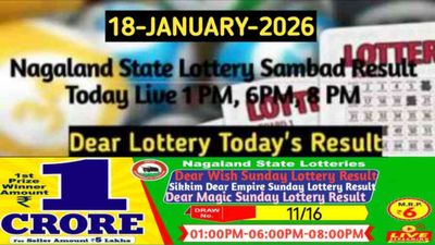 Nagaland Lottery Sambad Result January 18, 2026 Out: Check 1 PM, 6 PM and 8 PM Winning Numbers