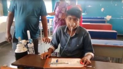 Oxygen Cylinder by His Side, Class 10 Student Refuses to Miss Exams