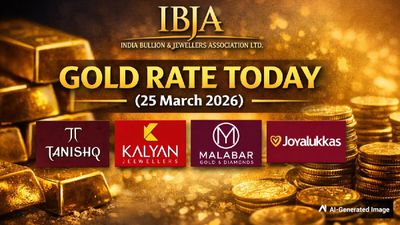Gold Rate Today (25 March 2026): Latest IBJA Gold Prices Alongside Tanishq, Kalyan, Malabar, Joyalukkas Rates