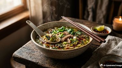 Salted Mustard Greens and Shredded Meat Noodle Soup: A Traditional Chinese Classic