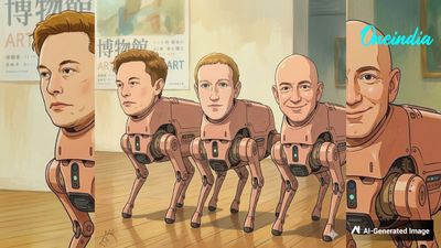 Why Are Robot Dogs With Billionaire Faces - Elon Musk, Zuckerberg, Jeff Bezos - At A Berlin Museum? Watch