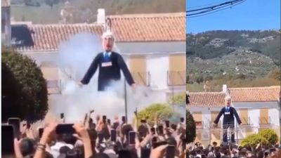 Effigy Of Benjamin Netanyahu Blown Up And Burned In Spain’s El Burgo Festival, Envoy Summoned 