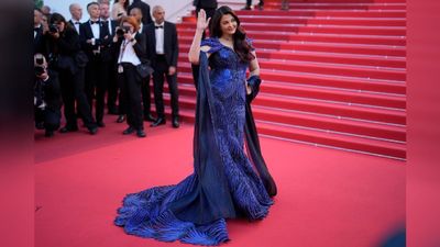 Aishwarya Rai Bachchan Shines On Cannes 2026 Red Carpet In Blue Luminara Gown