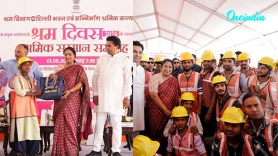 Delhi CM Rekha Gupta Honours Workers, Unveils New Welfare and Skill Schemes