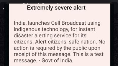 Emergency Alert Flashes on Bengaluru Mobiles as Govt Tests Warning System 