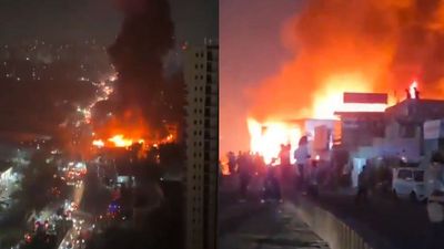 Greater Noida West Fire: Massive Blaze Guts Shahberi Furniture Market, Shops Burn Through Night