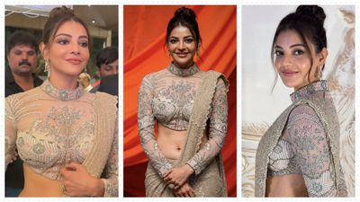 Mommy Kajal Aggarwal Turns Heads At Bellamkonda Suresh's Wedding In Hyderabad