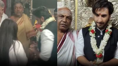 Ranveer Singh Visits Chamundeshwari Temple in Mysuru Hours Amid Bollywood ‘Ban’ Controversy