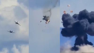 United States Navy EA-18G Growlers Collide At Gunfighter Skies Air Show Idaho