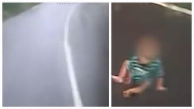 Heart-Stopping Moment In Kerala: Driver Spots Baby Crawling On Road In Malappuram