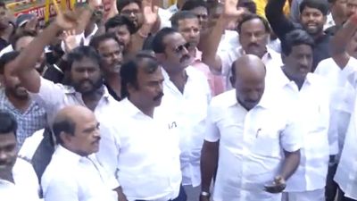 DMK Protest Erupts In Chennai Over Resurfaced Drug Allegation Video Involving TVK Minister Sarath Kumar