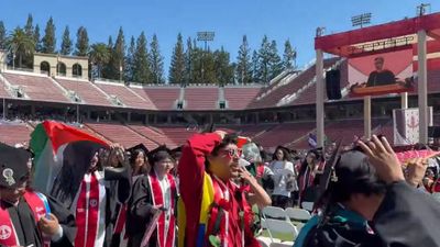 Watch: Students Wave Palestinian Flags, Walk Out As Sundar Pichai Addresses Stanford Graduates