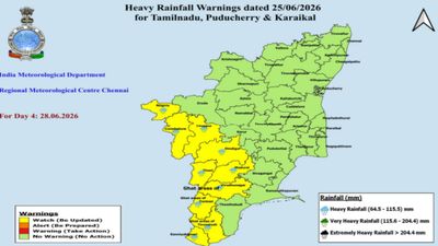 Tamil Nadu Weather: RMC Issues Heavy Rain Warning for 10 Districts; Chennai Set for Evening Thunderstorms