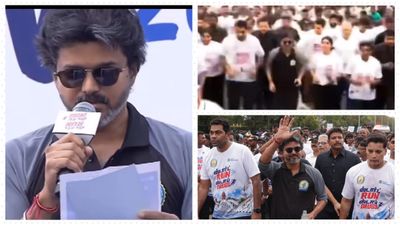Tamil Nadu CM Vijay Joins 3-km Marina Run to Champion Anti-Drug Drive - Watch