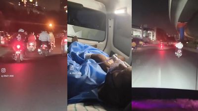 Reckless Bikers Accused of Blocking Ambulance With Patient Onboard; Police Scan CCTV to Identify Riders