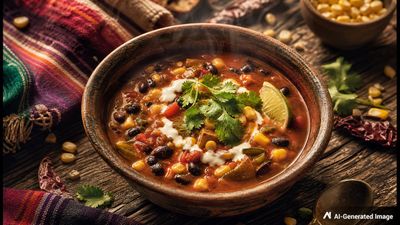 Azteca: Aztec-Inspired Bean Soup Recipe for a Hearty Vegetarian Dish