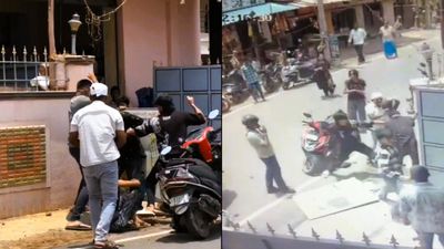 ನಡುರಸ್ತೆಯಲ್ಲೇ ಪತ್ನಿಯ ಕತ್ತು ಕುಯ್ಯಲು ಹೋದ ಪತಿ; ಮರಕ್ಕೆ ಕಟ್ಟಿಹಾಕಿ ಧರ್ಮದೇಟು ಕೊಟ್ಟ ಬೆಂಗಳೂರಿನ ಜನ
