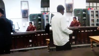 Viral Video: ಕೋರ್ಟ್ ಹಾಲ್‌ಗೆ ನುಗ್ಗಿ ನ್ಯಾಯಾಧೀಶರ ಕುರ್ಚಿಯಲ್ಲಿ ಕೂತ ಮಹಿಳೆ; ನಾನೇ ಜಡ್ಜ್, ಸಾಕ್ಷಿ ತನ್ನಿ ಎಂದು ರಂಪಾಟ
