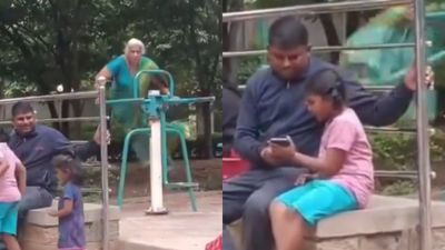 ಬೆಂಗಳೂರು: ಪಾರ್ಕ್‌ನಲ್ಲಿ ಮೊಬೈಲ್‌ನಲ್ಲಿ ಮುಳುಗಿದ ಮಕ್ಕಳು, ರೋಲರ್ ಕೋಸ್ಟರ್ ಆಡಿದ ಅಜ್ಜಿ; Video Viral 