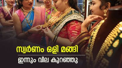 സ്വര്‍ണവില ഇന്നും കുറഞ്ഞു; നാമമാത്രമായ ഇടിവ്, ആഭരണം വാങ്ങുന്നവര്‍ക്ക് ആശ്വാസം, പവന്‍ വില
