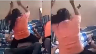 സ്വന്തം കുഞ്ഞിന്റെ മുന്നിലിട്ട് ഭർത്താവിനെ ചവിട്ടിക്കൂട്ടി യുവതി; നടുക്കുന്ന ദൃശ്യങ്ങൾ!