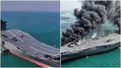 കടലിൽ തീമഴ; ഇറാന്റെ ഡ്രോൺ കപ്പൽ തകർത്ത് യുഎസ്, ഞെട്ടിക്കുന്ന വീഡിയോ 