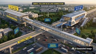 ബെംഗളൂരു മെട്രോ ബ്ലൂ ലൈനും യെല്ലോ ലൈനും തമ്മിൽ ബന്ധിപ്പിക്കും; സിൽക്ക് ബോർഡ് സ്‌റ്റേഷനിൽ ട്രാവലേറ്റർ! 59 കോടി 