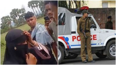 മുസ്ലിം യുവതിയുടെ നിഖാബ് വലിച്ചൂരി; നെറ്റിയില്‍ സിന്ദൂരം തൊട്ടു, ജയ് ബജ്‌റന്‍ബലി വിളിച്ച് അക്രമികള്‍