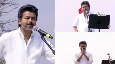 பாம்பு.. பாம்பு.. விஜய் பேசிக்கொண்டு இருக்கும் போதே.. சட்டென இப்படி சொல்லிட்டாரே.. கவனித்த மக்கள்