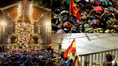 சபரிமலை ஐயப்பன் கோவிலுக்கு தவெக கொடியுடன் வந்த நபர்.. 18 ஆம் படி அருகே அதிரடி காட்டிய போலீசார்