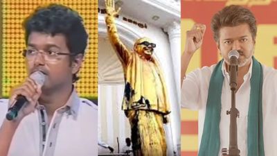 கருணாநிதிக்கு சிலை வைக்கனுமா? வேண்டாமா? என்ன விஜய் மாற்றி மாற்றி பேசுறீங்க! கலாய்க்கும் நெட்டிசன்ஸ்!