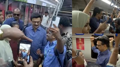 சென்னை மெட்ரோ ரயிலில் திடீரென சர்ப்ரைஸ் கொடுத்த ஸ்டாலின்.. செல்ஃபி எடுத்த பயணிகள்