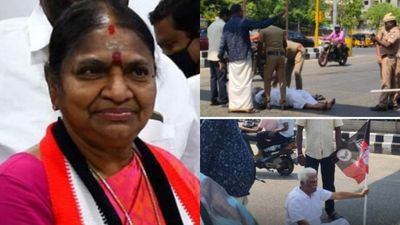 வாக்களிக்க போனவர்.. அப்படியே தரையில் உட்கார்ந்துட்டாரே.. வளர்மதியின் கணவர் தர்ணா.. என்ன நடந்தது? 